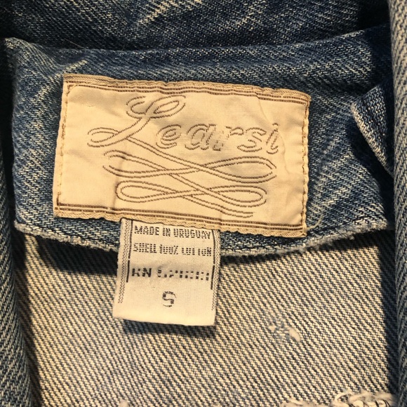 VTG Learsi Denim 3 Button Long Jacket. Women’s Size Medium.Thy Length Small Hole - Picture 4 of 6